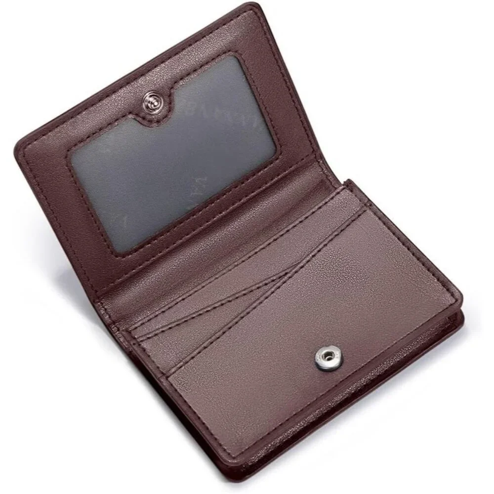 Men's Brown Genuine Leather Credit Holder Pocket Bifold Wallets Card Design